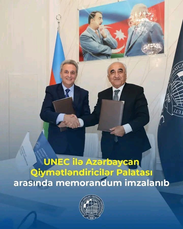 Azərbaycan Dövlət İqtisad Universiteti (UNEC) ilə Azərbaycan Qiymətləndiricilər Palatası (AQP) arasında əməkdaşlığa dair memorandum imzalanıb.